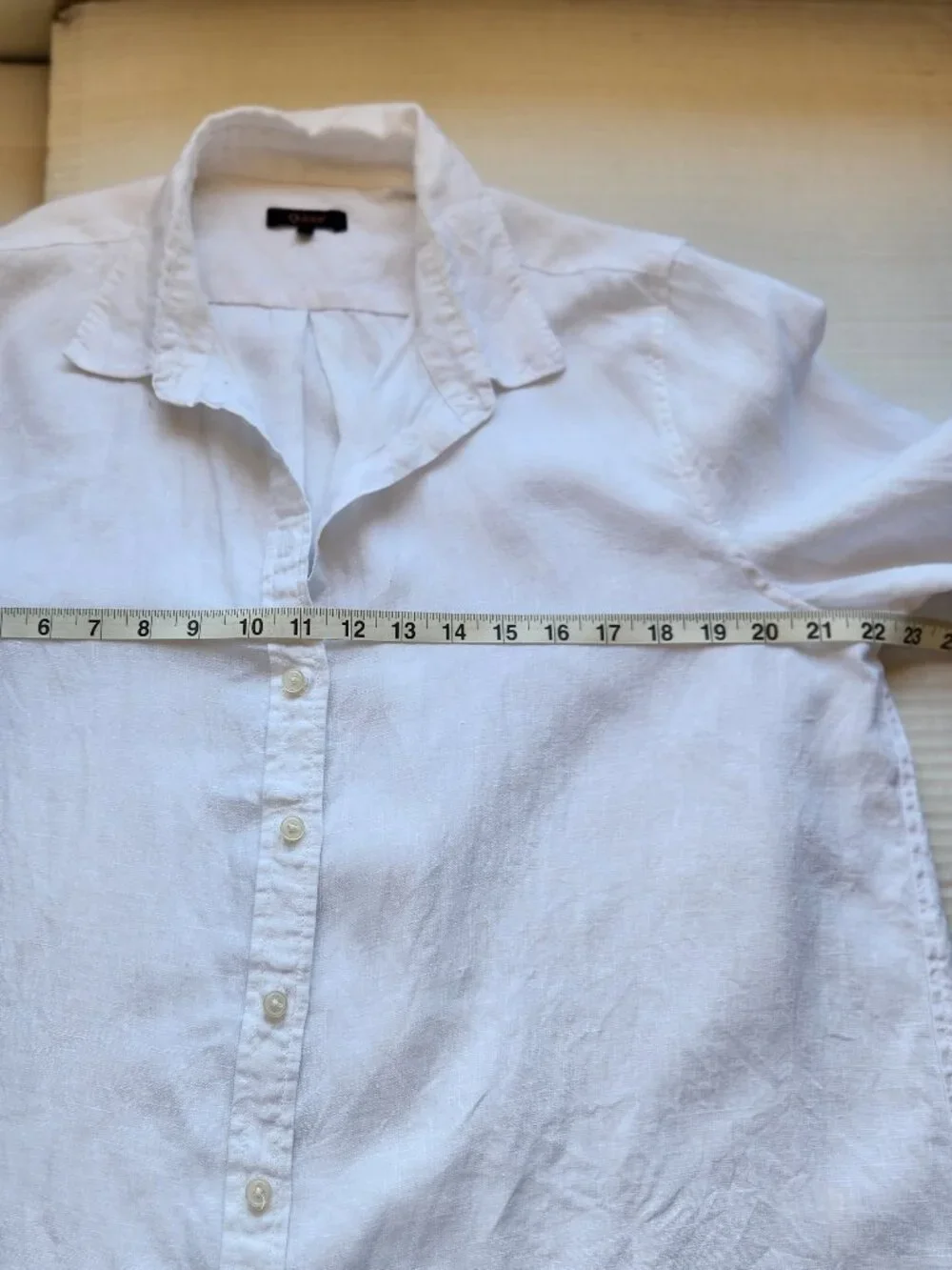 Quince Women's Large White 100% European Linen Long Sleeve Button-Down Shirt - Picture 13 of 15